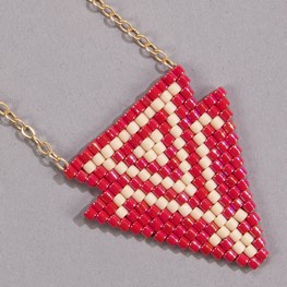 Large Delica Pennant Necklace Omen